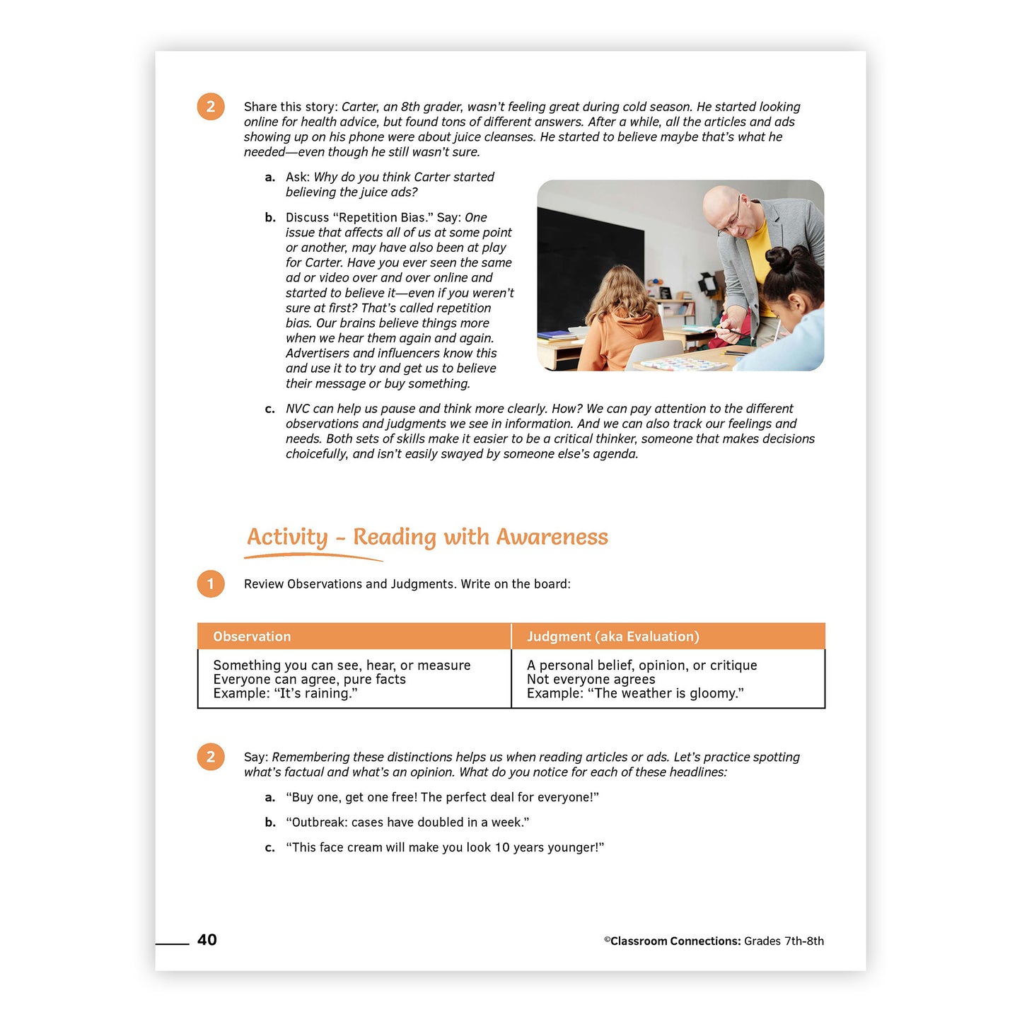 7th – 8th Grade Curriculum: Fostering Compassionate, Skillful Leadership