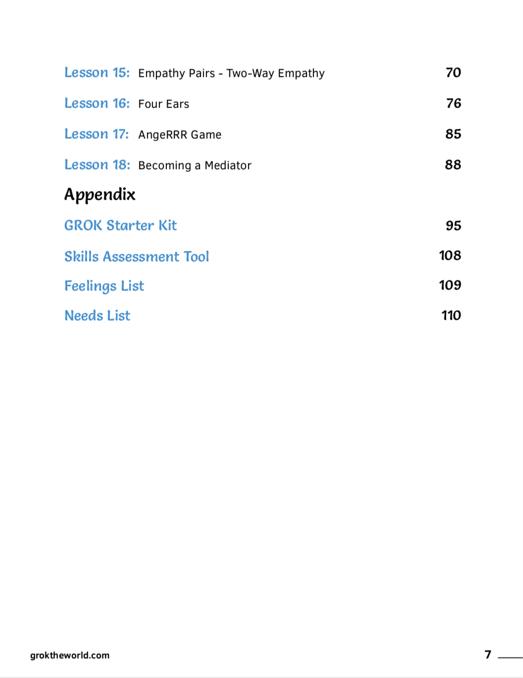 5th – 6th Grade Curriculum: Communication & Conflict Resolution Tools